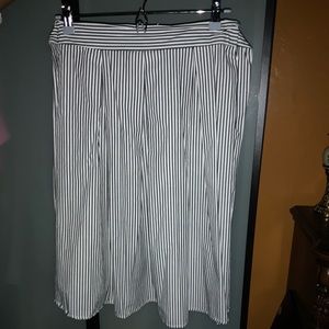 Black and white stripped dress with pleats